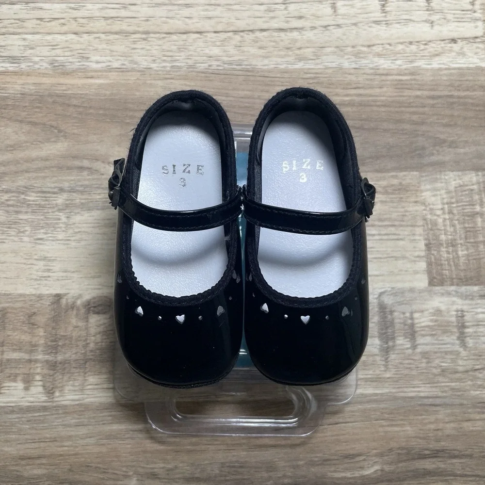 Vintage Step Mates Infant Shoes Kids Size 3 Black Made in USA‎